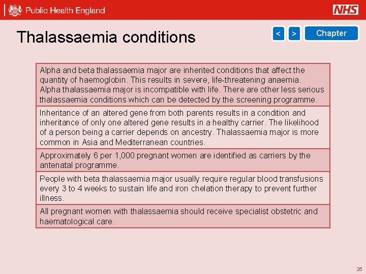 Thalassaemia conditions < > Chapter Alpha and beta thalassaemia major are inherited conditions that