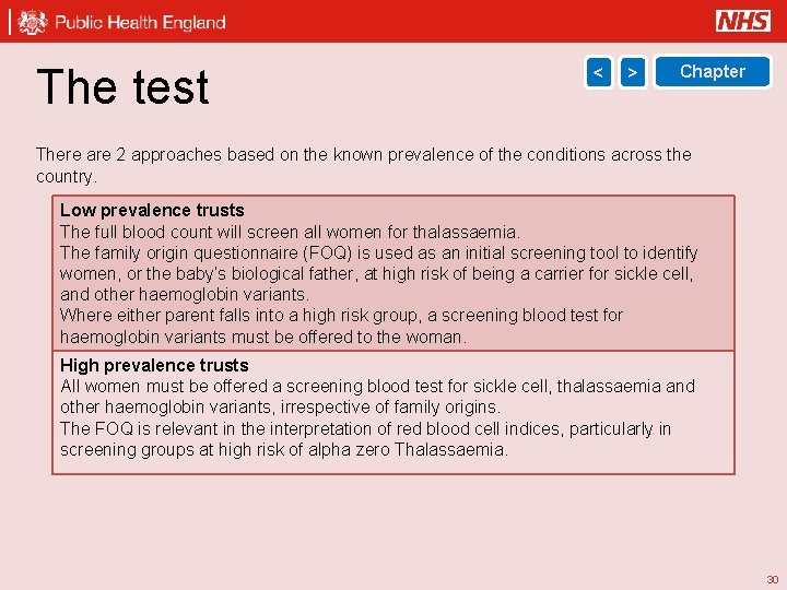 The test < > Chapter There are 2 approaches based on the known prevalence