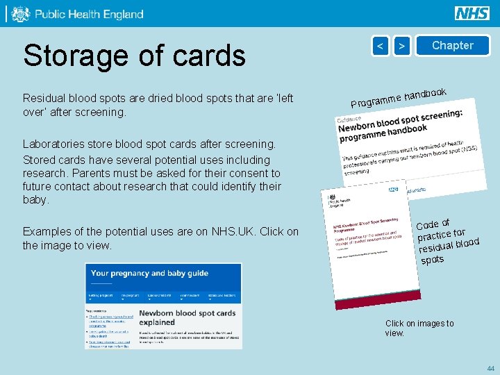 Storage of cards Residual blood spots are dried blood spots that are ‘left over’
