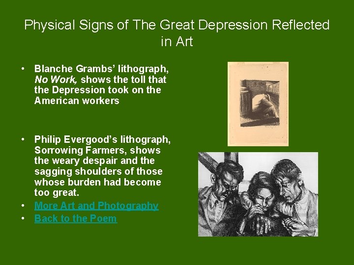 Physical Signs of The Great Depression Reflected in Art • Blanche Grambs’ lithograph, No