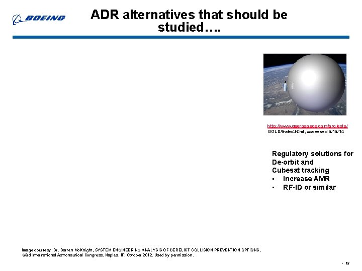 ADR alternatives that should be studied…. http: //www. gaerospace. com/projects/ GOLD/index. html, accessed 5/15/14