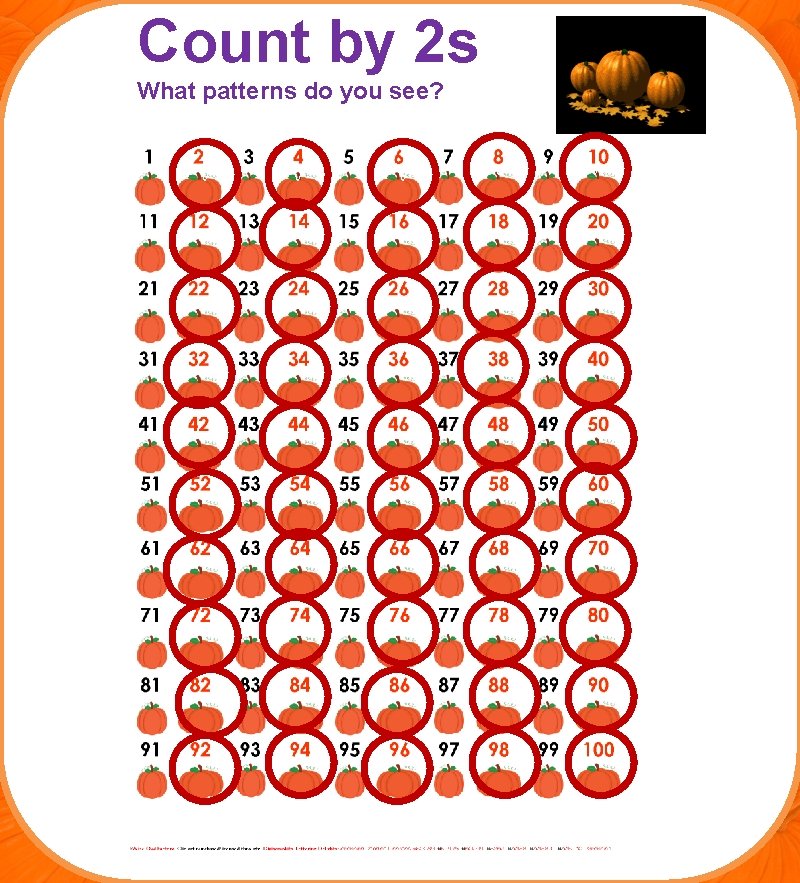 Count by 2 s What patterns do you see? v v v 