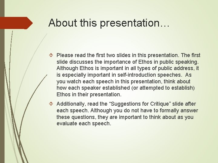 About this presentation… Please read the first two slides in this presentation. The first