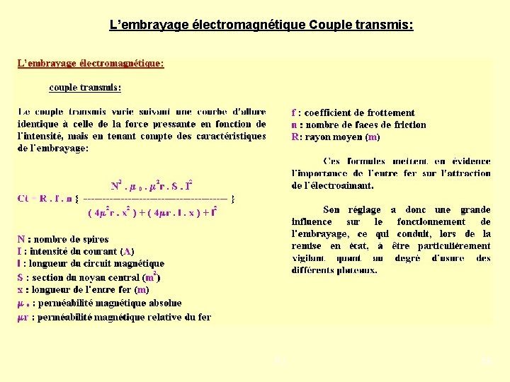 L’embrayage électromagnétique Couple transmis: PJ 56 