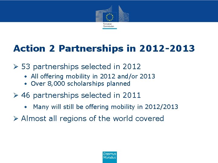 Action 2 Partnerships in 2012 -2013 Ø 53 partnerships selected in 2012 • All