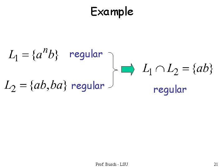 Example regular Prof. Busch - LSU regular 21 
