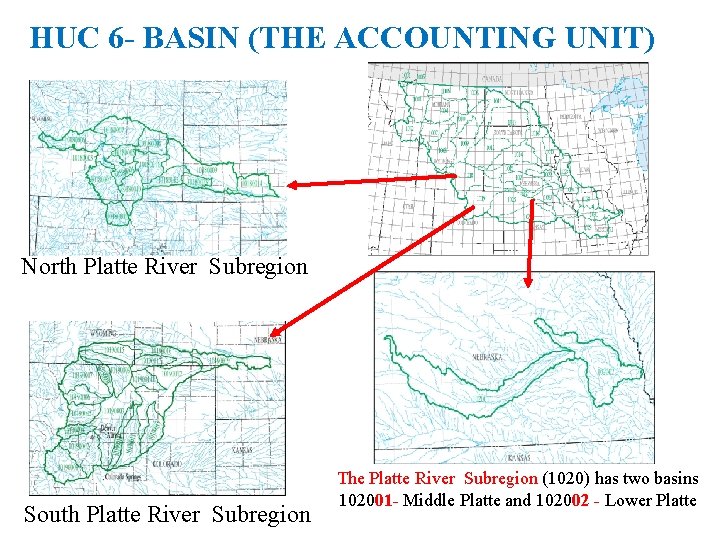 HUC 6 - BASIN (THE ACCOUNTING UNIT) North Platte River Subregion South Platte River