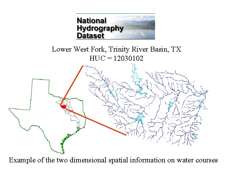 Lower West Fork, Trinity River Basin, TX HUC = 12030102 Example of the two