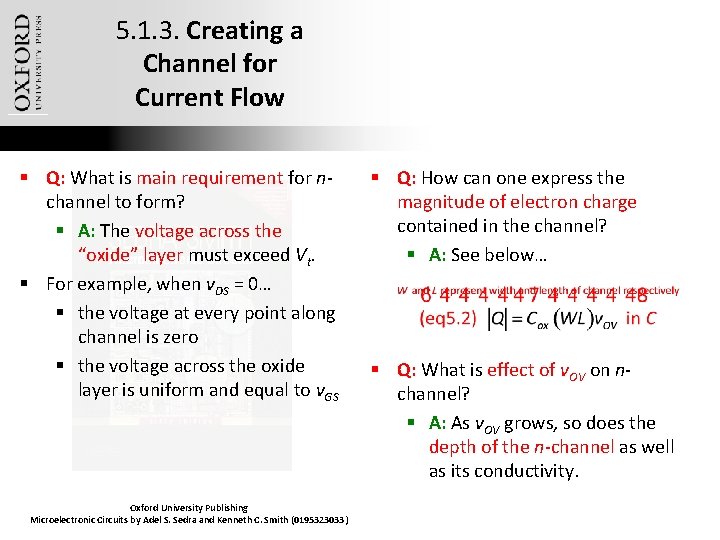 5. 1. 3. Creating a Channel for Current Flow § Q: What is main