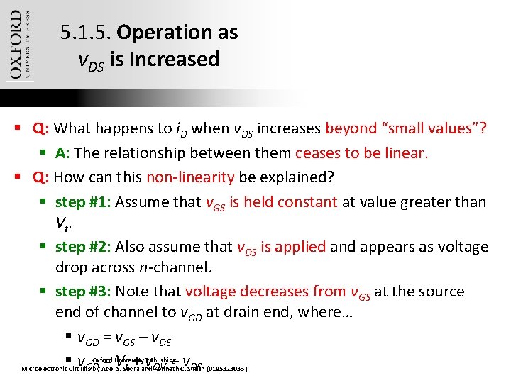 5. 1. 5. Operation as v. DS is Increased § Q: What happens to