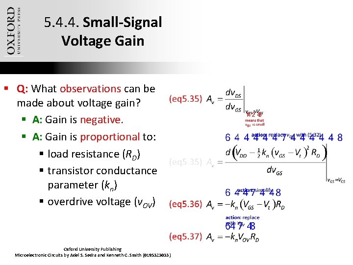 5. 4. 4. Small-Signal Voltage Gain § Q: What observations can be made about