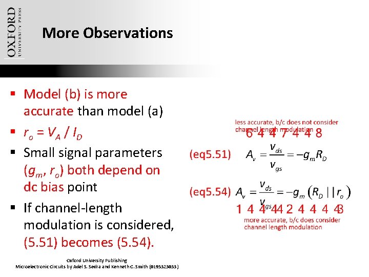 More Observations § Model (b) is more accurate than model (a) § r o