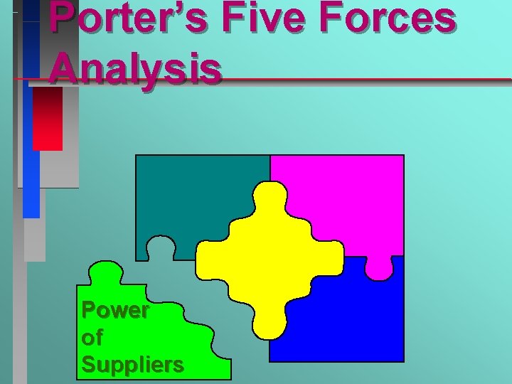 Porter’s Five Forces Analysis Power of Suppliers 