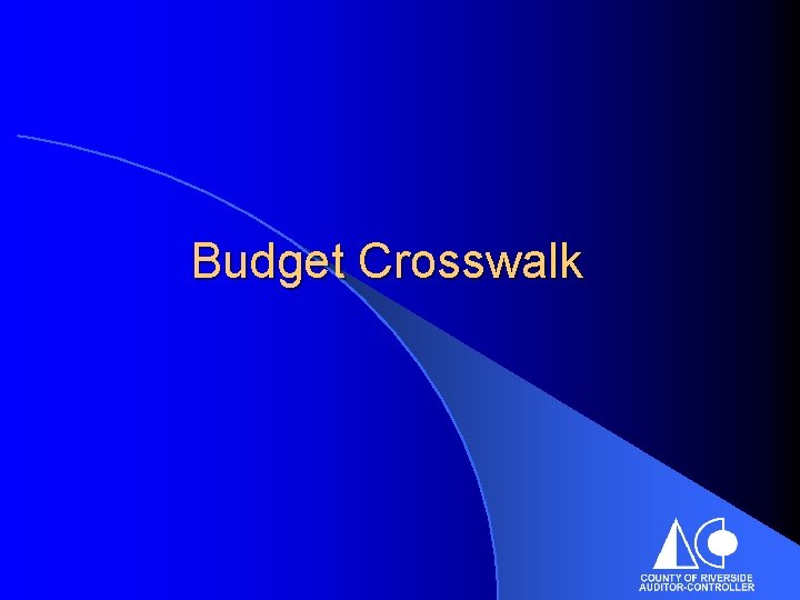 Budget Crosswalk 