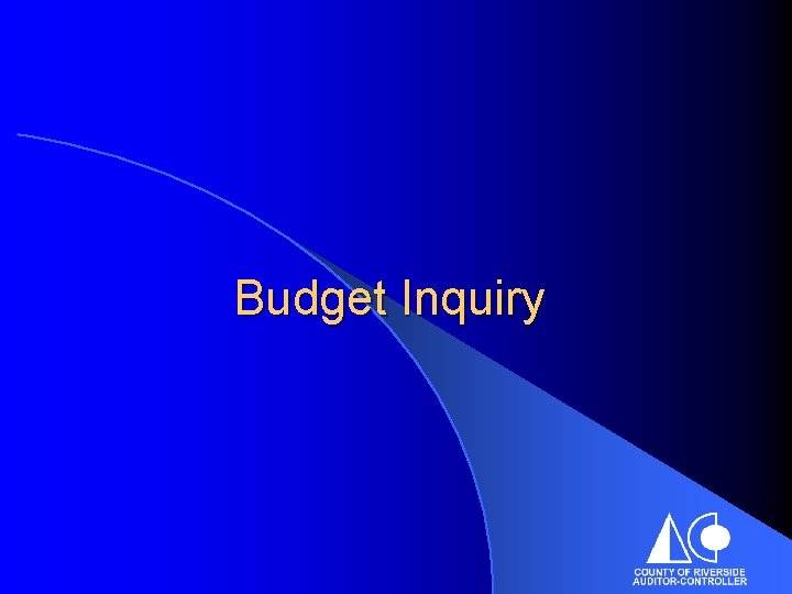 Budget Inquiry 