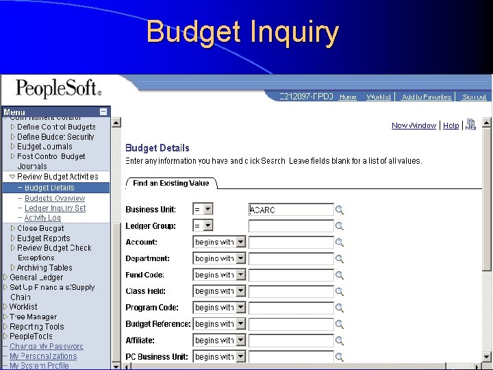 Budget Inquiry 