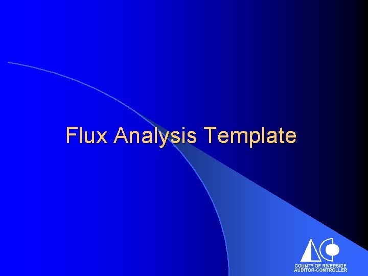 Flux Analysis Template 