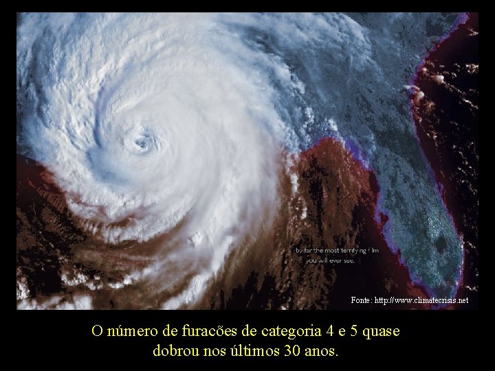 Fonte: http: //www. climatecrisis. net O número de furacões de categoria 4 e 5