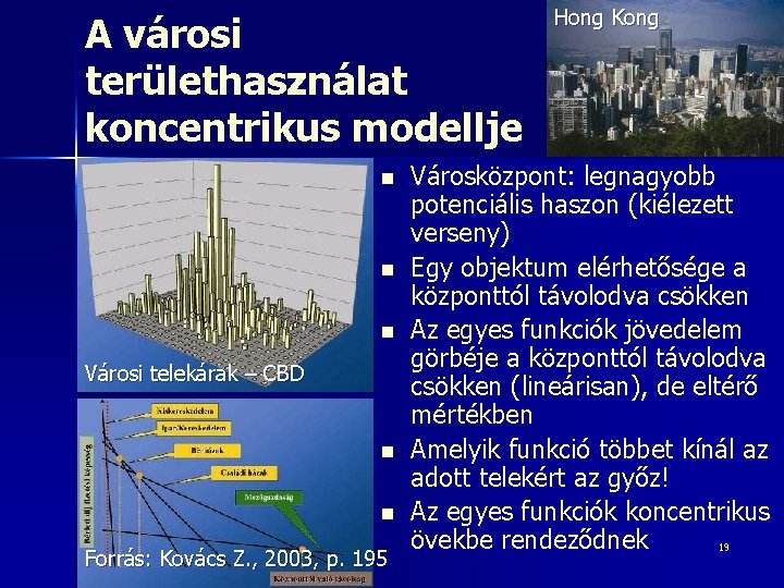 A városi területhasználat koncentrikus modellje n n n Városi telekárak – CBD n n A városi területhasználat koncentrikus modellje n n n Városi telekárak – CBD n n