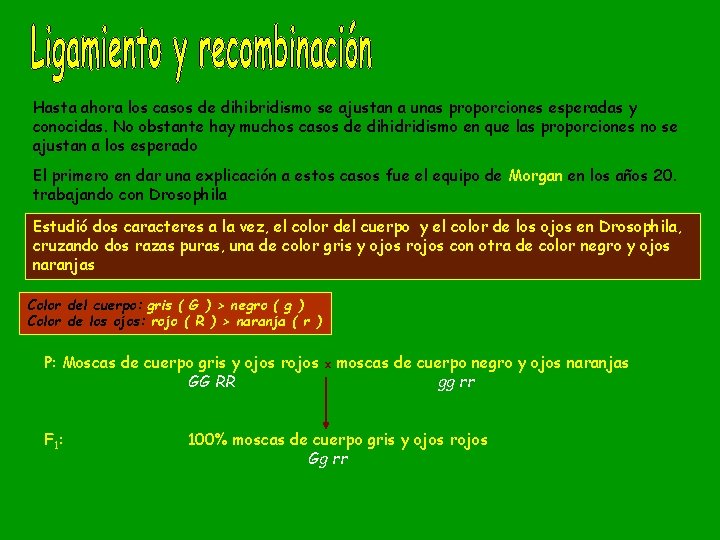 Hasta ahora los casos de dihibridismo se ajustan a unas proporciones esperadas y conocidas.