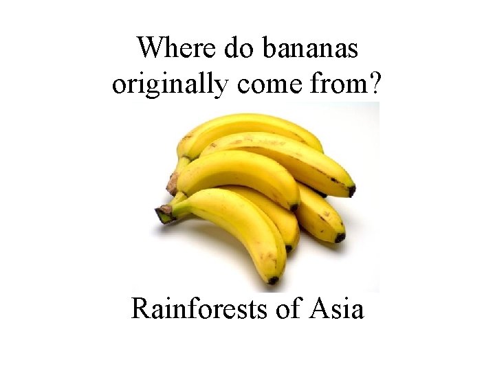 Where do bananas originally come from Rainforests of