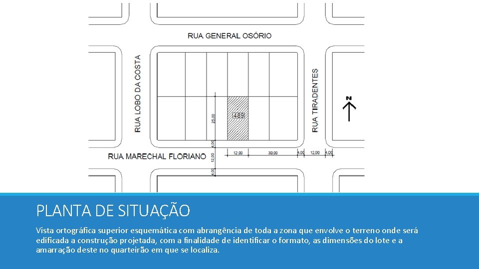 PLANTA DE SITUAÇÃO Vista ortográfica superior esquemática com abrangência de toda a zona que