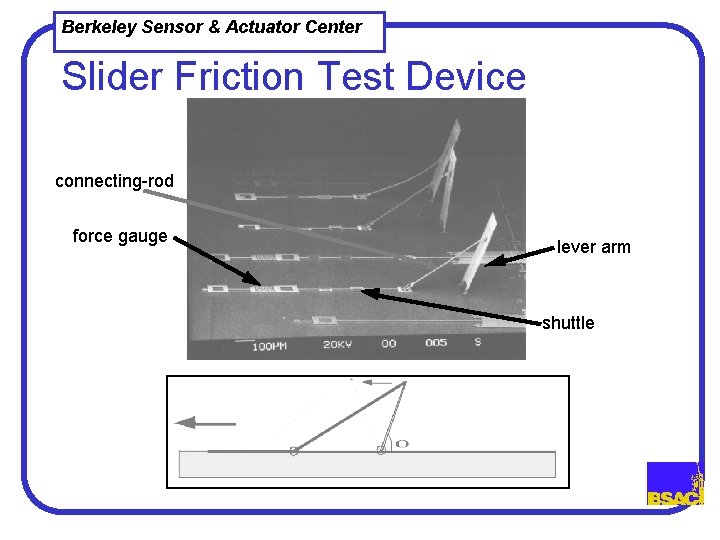 Berkeley Sensor & Actuator Center Slider Friction Test Device connecting-rod force gauge lever arm