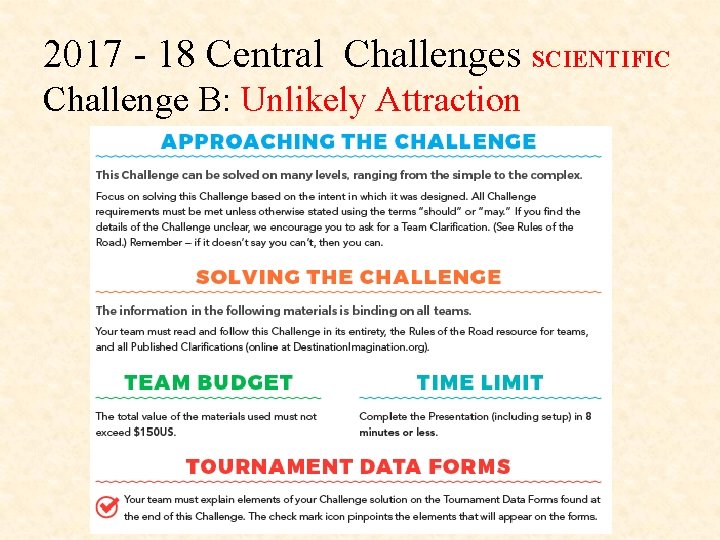 2017 18 Central Challenges SCIENTIFIC Challenge B: Unlikely Attraction 