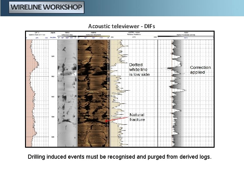 Acoustic televiewer - DIFs Drilling induced events must be recognised and purged from derived