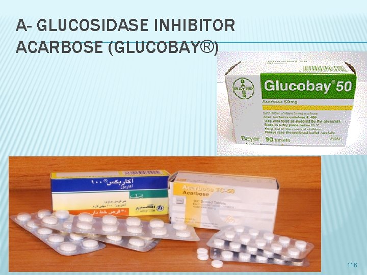 Α- GLUCOSIDASE INHIBITOR ACARBOSE (GLUCOBAY®) 116 