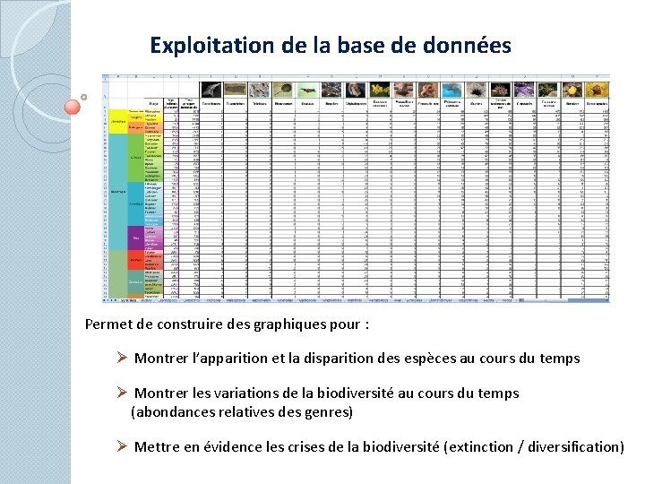 Exploitation dune base de donnes pour tudier lvolution