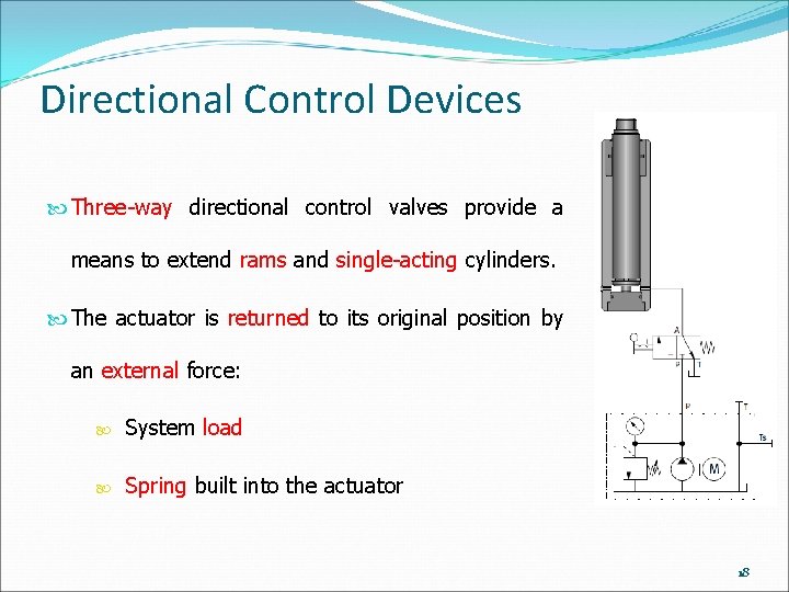 Directional Control Devices Three-way directional control valves provide a means to extend rams and