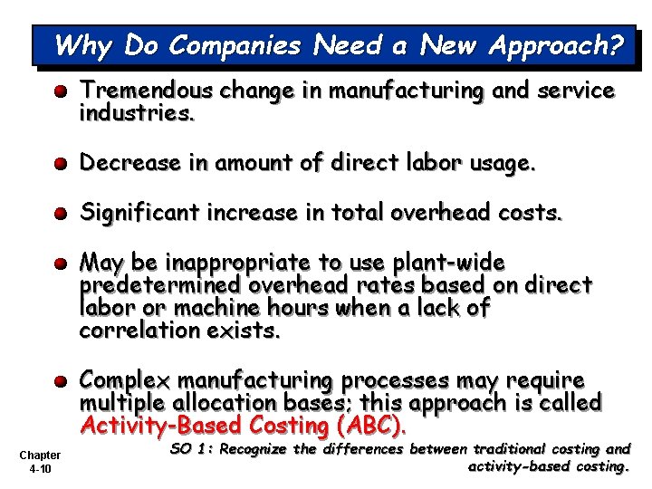 Why Do Companies Need a New Approach? Tremendous change in manufacturing and service industries.