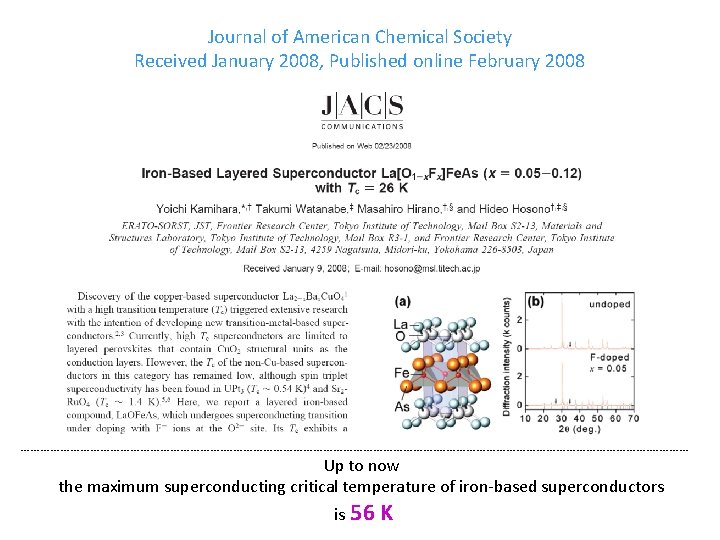 Journal of American Chemical Society Received January 2008, Published online February 2008 ----------------------------------------------------------------------------------------------------- Up