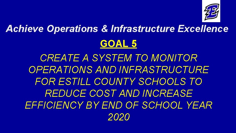 Achieve Operations & Infrastructure Excellence GOAL 5 CREATE A SYSTEM TO MONITOR OPERATIONS AND