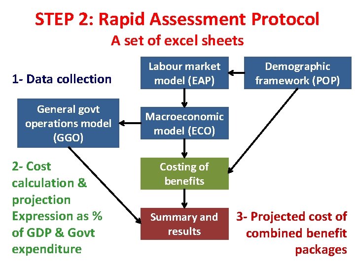 STEP 2: Rapid Assessment Protocol A set of excel sheets 1 - Data collection