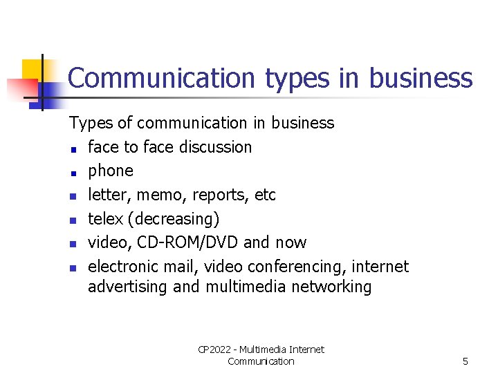 Communication types in business Types of communication in business face to face discussion phone