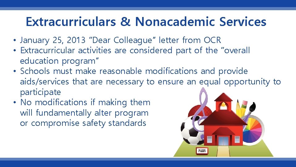 Extracurriculars & Nonacademic Services • January 25, 2013 “Dear Colleague” letter from OCR •