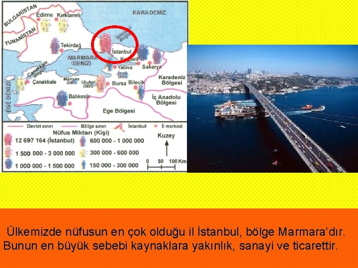 Ülkemizde nüfusun en çok olduğu il İstanbul, bölge Marmara’dır. Bunun en büyük sebebi kaynaklara