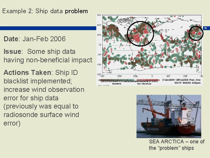 Example 2: Ship data problem 18 Date: Jan-Feb 2006 Issue: Some ship data having