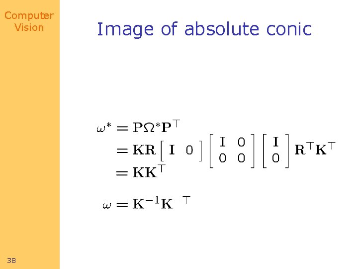 Computer Vision 38 Image of absolute conic 