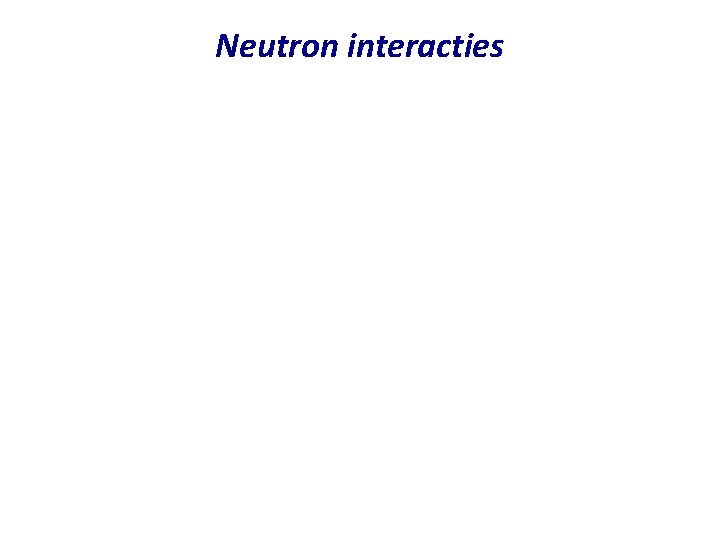 Neutron interacties 