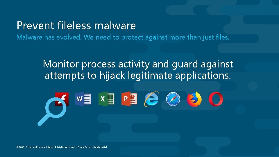 Prevent fileless malware Malware has evolved. We need to protect against more than just