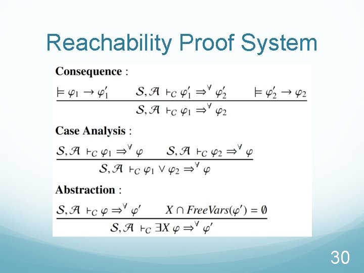 Reachability Proof System 30 