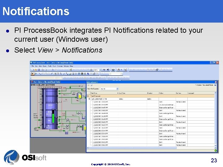 Notifications l l PI Process. Book integrates PI Notifications related to your current user