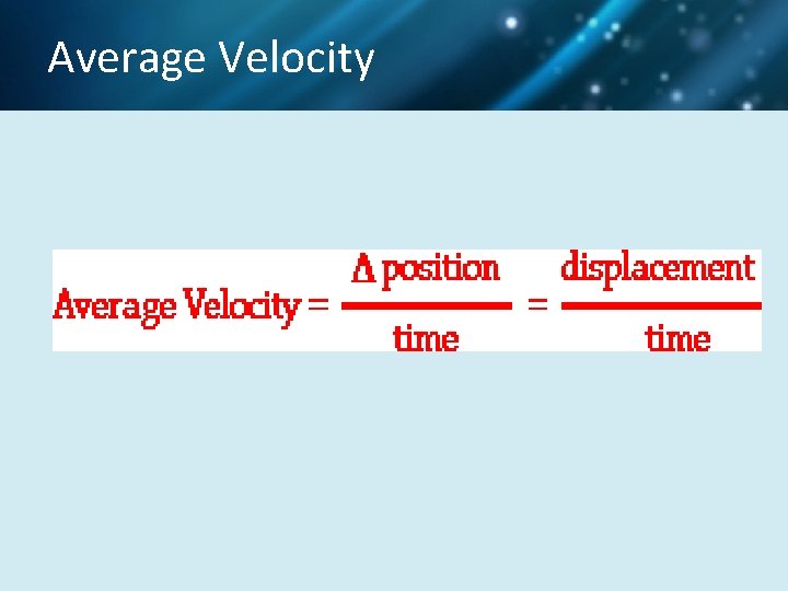Average Velocity 