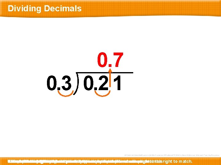 Dividing Decimals 0. 7 0. 3 0. 2 1 Before N Let’s … 0.