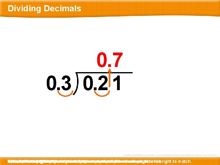 Dividing Decimals 0. 7 0. 3 0. 2 1 Before N Let’s … 0.