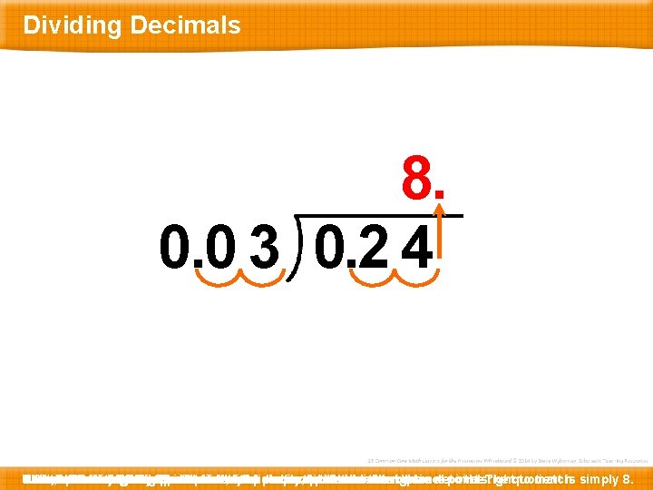 Dividing Decimals 8. 0. 0 3 0. 2 4 Before N Let’s … 0.