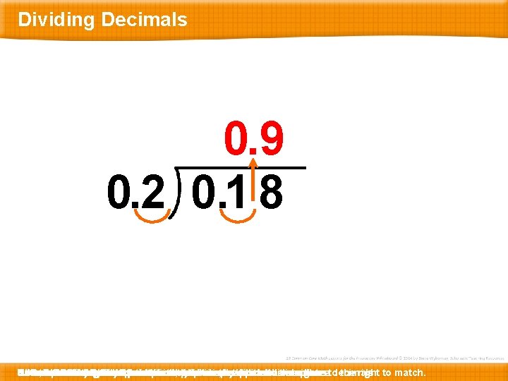 Dividing Decimals 0. 9 0. 2 0. 1 8 Before N Let’s … 0.